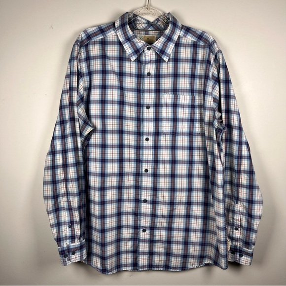 Exofficio Insect Shield Button Up Shirt Men's XL Plaid Long Sleeve Pocket Hiking - Picture 1 of 12